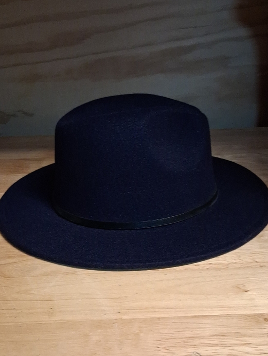 Women\'s Dark Navy Blue Wool Blend Fidora O/s Nwot main image 5